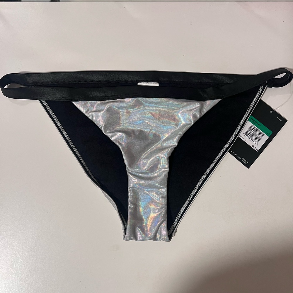 Nike Black and Silver Women's Swim Bottom